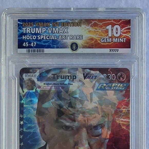 Trump Mugshot Pokemon Card With Custom Slab - Picture 3 of 9